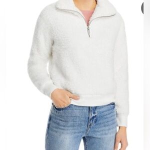 🌺NWT MARC OF NEW YORK WHITE ZIP PULLOVER FLEECE SIZE MEDIUM 🌺